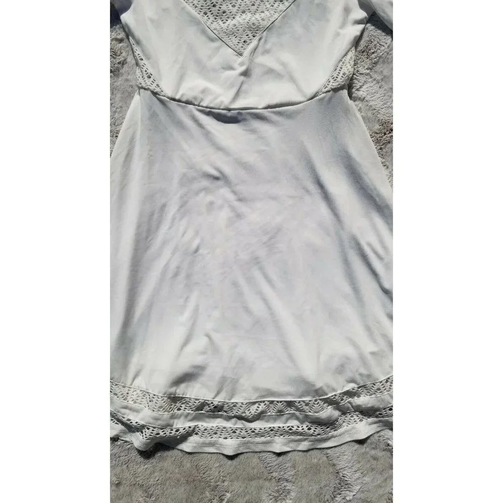 Tobi Knit Mesh Top‎ Quarter Sleeve White Dress XS